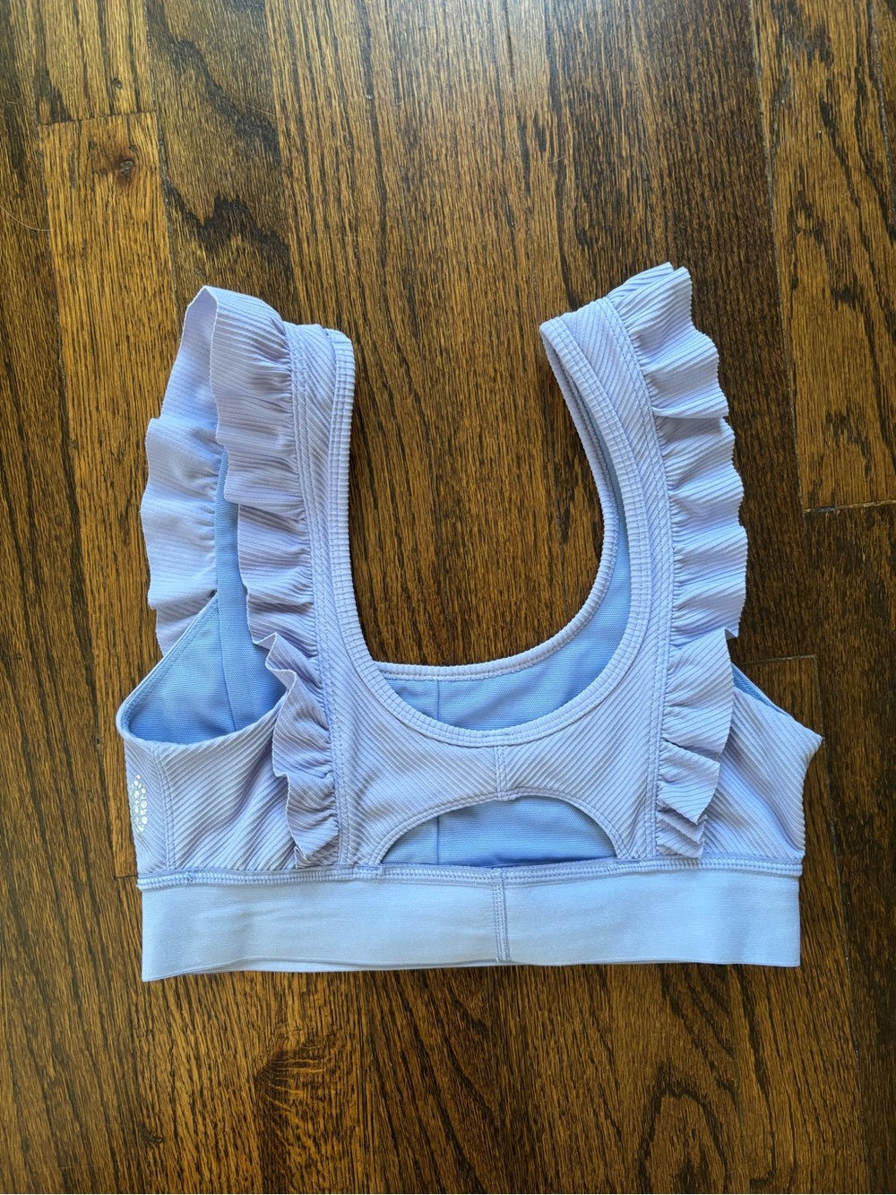 FP Movement by Free People Lavender Ruffle-Shoulder Sports Bra - Picture 3 of 4